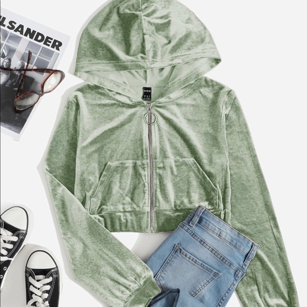 Green Velvet Hoodie